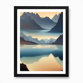 Mountains Deco Art Art Print