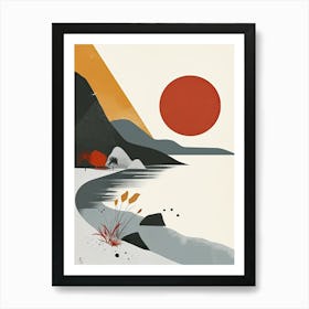 Sunset California Beach Art Print