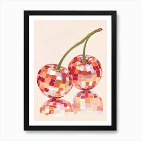 Disco Ball Cherries Art Print