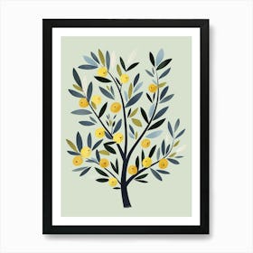 Olive Tree Flat Illustration 5 Art Print