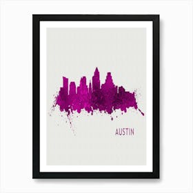 Austin Texas City Purple Art Print