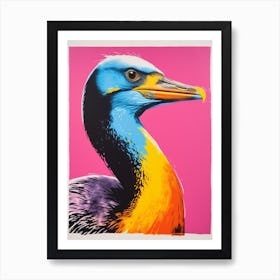 Andy Warhol Style Bird Cormorant 2 Art Print