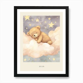 Sleeping Baby Bear Cub 1 Nursery Poster Art Print