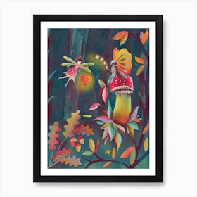 Fairytale Forest Fireflies Art Print