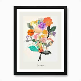 Lantana 1 Collage Flower Bouquet Poster Art Print