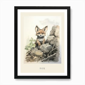 Beatrix Potter Inspired  Animal Watercolour Fox 3 Art Print