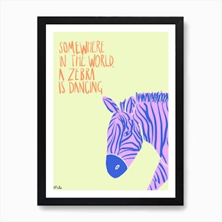Dancing Zebra Art Print