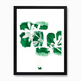 Abstract Green Leaves Art Print