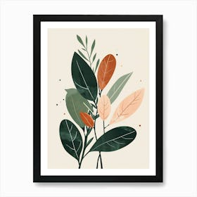 Chinese Evergreen Plant Minimalist Illustration 3 Art Print