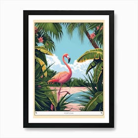 Greater Flamingo Portugal Tropical Illustration 1 Poster Art Print