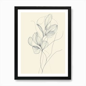 Abstract Flower Drawing Art Print