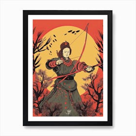 Samurai Illustration 3 Art Print