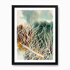 Trumpetfish Vintage Graphic Watercolour Art Print