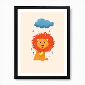 Lion And Duck Art Print