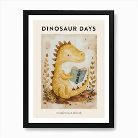 Dinosaur Reading A Book Poster 2 Poster