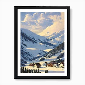 Sölden, Austria Ski Resort Vintage Landscape 3 Skiing Poster Art Print