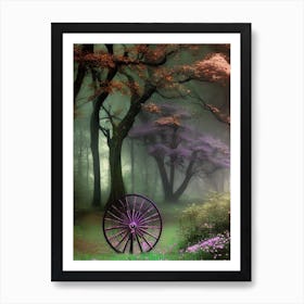 Purple Wheel In The Forest Art Print