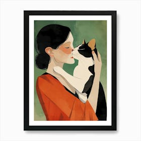 Kitty I love you cat and woman Art Print