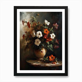 Baroque Floral Still Life Petunia 1 Art Print