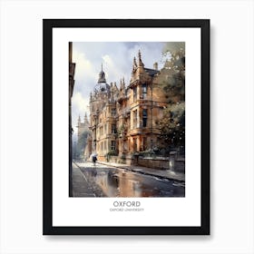 Oxford University 7 Watercolor Travel Poster Art Print