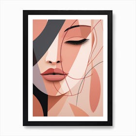 Abstract Women'S Face Art Print