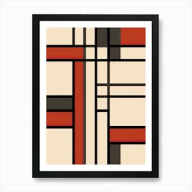 Cosmic Cubism: Mid-Century Geometric Art Print