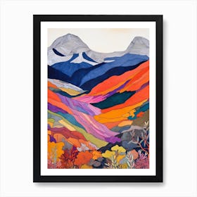 Ben More Scotland 1 Colourful Mountain Illustration Art Print