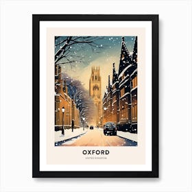 Winter Night  Travel Poster Oxford United Kingdom 4 Art Print