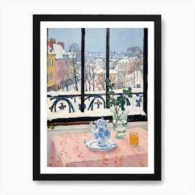 The Windowsill Of Vienna   Austria Snow Inspired By Matisse 3 Poster