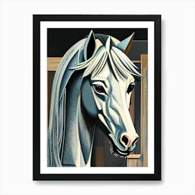 Horse sculpture art Art Print