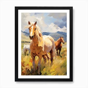 Horses Painting In Cotacachi, Ecuador 2 Art Print