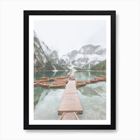Lake Canoes Art Print