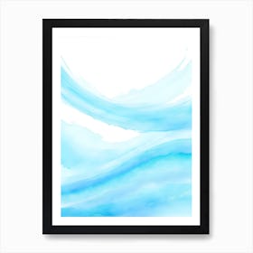 Blue Ocean Wave Watercolor Vertical Composition 14 Art Print