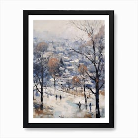 Winter City Park Painting Hangang Park Seoul 1 Art Print