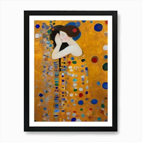 Woman Sleeping, Inspired By Gustav Klimt 1 Art Print