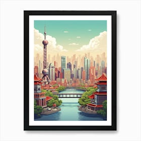 Shanghai Pixel Art 1 Art Print