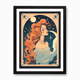 Dreamy Moon Portrait Art Print