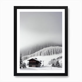 Hakuba 47, Japan Black And White Skiing Poster Art Print