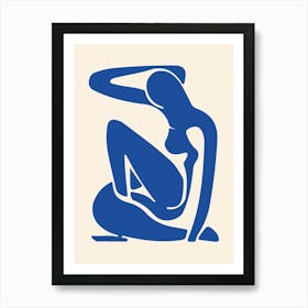 Woman In Blue Art Print