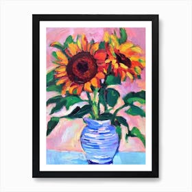 Sunflower 2 Artwork Name Flower Art Print