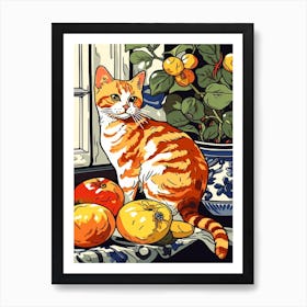 Drawing Of A Still Life Of Stock With A Cat 4 Art Print