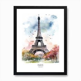 Paris France Watercolour Travel Poster 3 Art Print