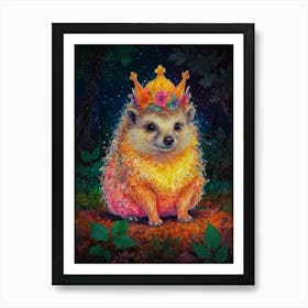 Hedgehog In A Crown 1 Art Print