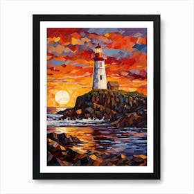 Lighthouse At Sunset 11 Art Print