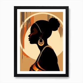 Silhouette Of African Woman 11 Art Print