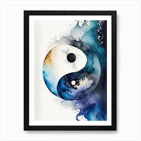 Repeat Yin And Yang Watercolour Art Print