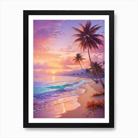 Sunset On The Beach 3 Art Print