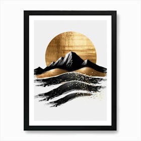 Gold Mountains Canvas Print 1 Art Print