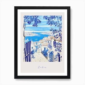 Zadar Croatia 3 Mediterranean Blue Drawing Poster Art Print