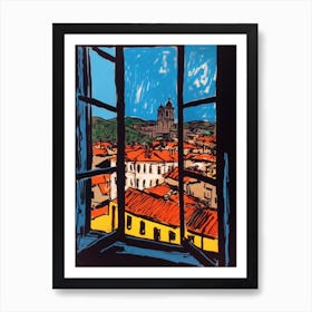 A Window View Of Florence In The Style Of Pop Art 2 Art Print